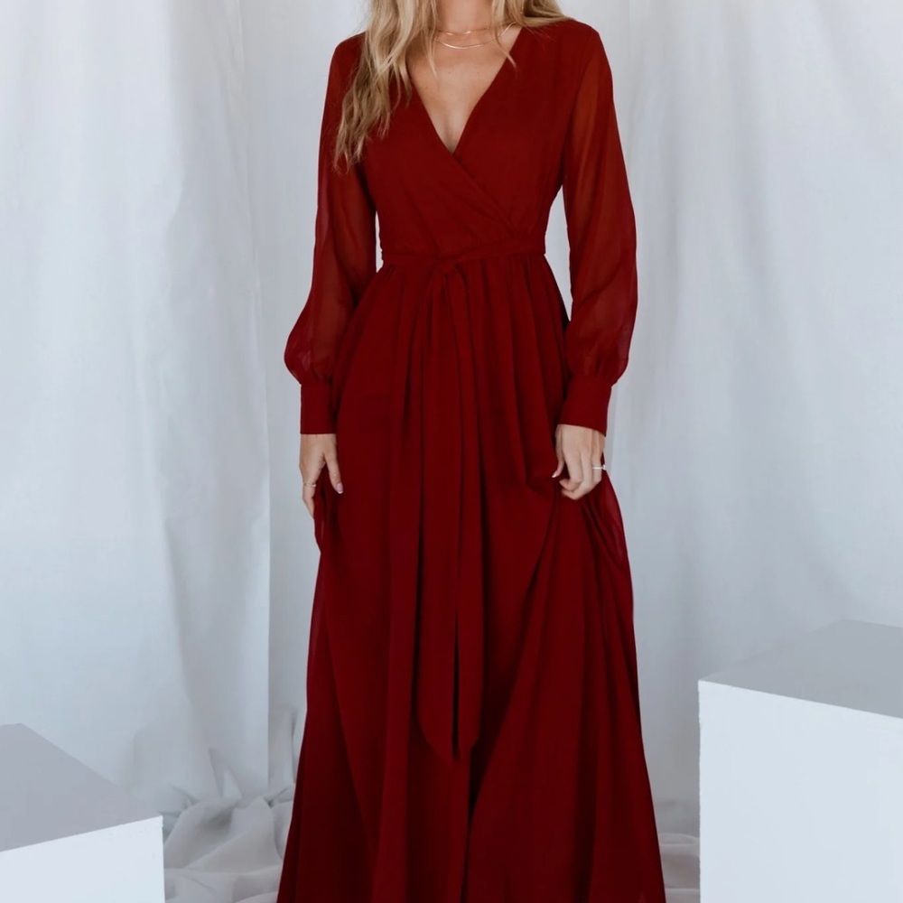 Baltic Born Maroon long sleeve maxi dress.